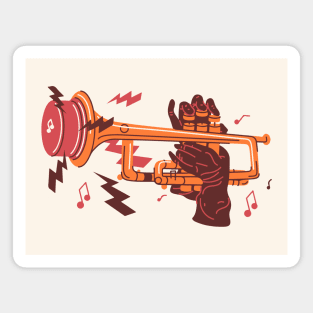 Jazz Trumpet Drawing Magnet